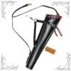Leather Back Arrow Quiver black genuine leather front angle with adjustable shoulder strap