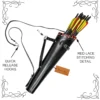 Leather Back Arrow Quiver black version with arrows and red lace stitching detail