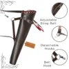 Leather Back Arrow Quiver brown version showing adjustable straps and belt hook