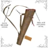 Leather Back Arrow Quiver tiger brown model with red lace stitching detail