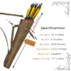Leather Back Arrow Quiver tiger brown model dimensions and specifications