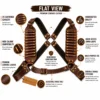 Leather Rifle Cartridge Bandolier Belt premium cowhide leather ammo harness with 20 cartridge capacity feature overview