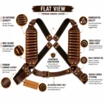 Leather Rifle Cartridge Bandolier Belt premium cowhide leather ammo harness with 20 cartridge capacity feature overview
