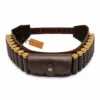 Leather Shotshell Bandolier Belt front view genuine cowhide shotgun shell holder with utility pouch