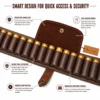 Leather Shotshell Bandolier Belt open pouch design with secure shell loops and quick access ammunition storage