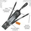 Leather Archery Quiver black rear view with adjustable shoulder straps and quick release hooks