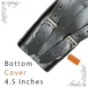 Leather Archery Quiver black bottom cover close up made from genuine cowhide leather