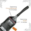 Leather Archery Quiver black close up showing wide arrow opening