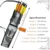 Leather Archery Quiver black cowhide leather front view with specifications
