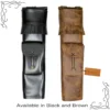 Leather Archery Quiver available in black and tiger brown genuine cowhide leather