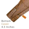 Leather Archery Quiver tiger brown bottom cover close up made from genuine cowhide leather