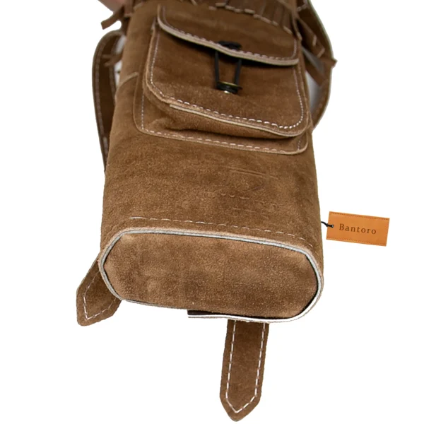 Leather Back Quiver suede brown reinforced bottom close-up