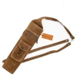 Leather Back Quiver suede brown front angled view with adjustable shoulder straps