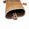 Leather Back Quiver with Zip Pocket close-up showing suede leather interior and secure opening