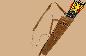 Leather archery quivers handcrafted for traditional and field archery