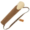 Suede Leather Archery Back Quiver premium brown angled view with adjustable shoulder strap