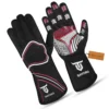 Go karting gloves side angle view with ergonomic pre-curved fit and silicone grip
