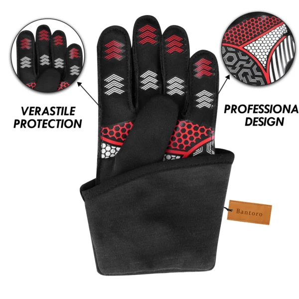 Go karting gloves professional design close-up featuring silicone grip pattern
