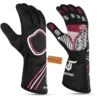Go karting gloves side angle view with ergonomic pre-curved fit and silicone grip